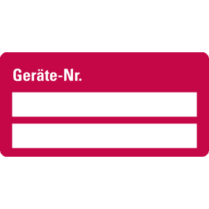 Inventaretikett Geräte-Nummer, rot, Folie, mit Klappkaschierung, 50x25mm, 8 / Bogen Bild 1