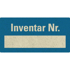 Inv.etik.Inventar-Nr, Beschriftung, blau, Primärfaser-Graspapier, 40x20mm, 16 / Bogen Bild 1