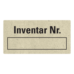 Inv.etik.Inventar-Nr, Beschriftung, natur, Primärfaser-Graspapier, 40x20mm, 16 / Bogen Bild 1