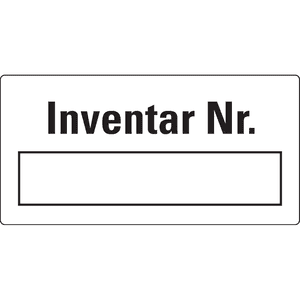 Inventaretikett Inventar-Nr, Beschrift, weiß, Cellulose-Folie, 40x20mm, 16 / Bogen Bild 1