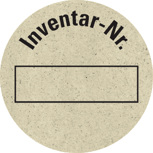 Inventaretikett Inventar-Nr, natur, Primärfaser-Graspapier, Ø 30mm, 18 / Bogen Bild 1