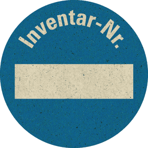 Inventaretikett Inventar-Nr, blau, Primärfaser-Graspapier, Ø 30mm, 18 / Bogen Bild 1