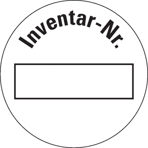 Inventaretikett Inventar-Nr, weiß, Cellulose-Folie, selbstklebend, Ø 30mm, 18 / Bogen Bild 1