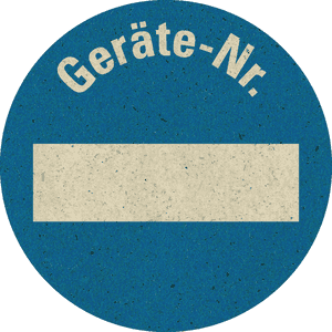 Inventaretikett Geräte-Nummer, blau, Primärfaser-Graspapier, Ø 30mm, 18 / Bogen Bild 1