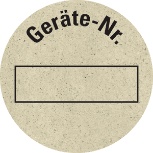 Inventaretikett Geräte-Nummer, natur, Primärfaser-Graspapier, Ø 30mm, 18 / Bogen Bild 1