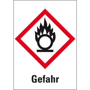 Gefahrensymbol Flamme über Kreis GHS03, Gefahr, Folie, 105 x 148mm Bild 1