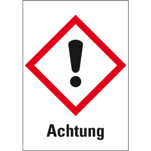 Gefahrensymbol Ausrufezeichen GHS07, Achtung, Folie, 26x37mm, 12 / Bogen Bild 1