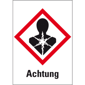 Gefahrensymbol Gesundheitsgefahr GHS08, Achtung, Haftpapier, 52 x 74mm, 1000 / Rolle Bild 1