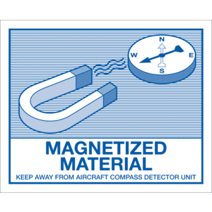 Verpackungskennzeichen MAGNETIZED MATERIAL, Haftpapier, permanent, 110x90mm, 2 / Bogen Bild 1