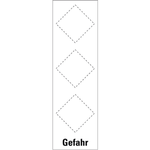 Grundetikett Gefahr, für 3 GHS-Piktogramme, Folie, selbstklebend, 60x135mm, 2 / Bogen Bild 1