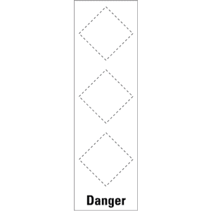 Grundetikett Danger, für 3 GHS-Piktogramme, Folie, selbstklebend, 30x100mm, 6 / Bogen Bild 1