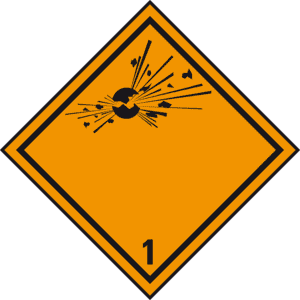 Gefahrgutzettel (Placards) Klasse 1 Explosive Stoffe, Aluminium, 300x300mm Bild 1