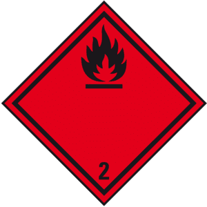 Gefahrgutzettel (Placards) Klasse 2.1 Entzündbare Gase, Aluminium, 300 x 300mm Bild 1
