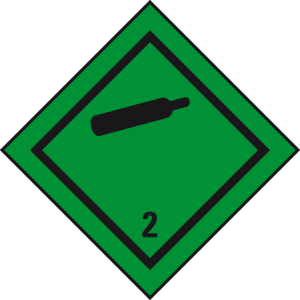 Verpackungskennzeichen Klasse 2.2 Nicht entflammbar, Folie, seewasserbeständig, 50x50mm, 500/Rolle Bild 1