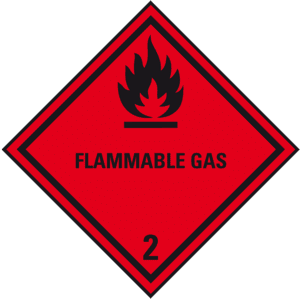 Verpackungskennzeichen Klasse 2.1 Flammable Gas, Folie, seewasserbeständig, 100x100mm Bild 1
