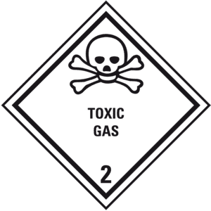 Verpackungskennzeichen Klasse 2.3, Toxic Gas, Folie, seewasserbeständig, 100x100mm Bild 1