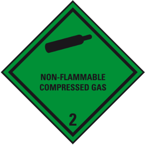 Verpackungskennzeichen Klasse 2.2, Non-flammable..., Folie, seewasserbeständig, 100x100mm Bild 1