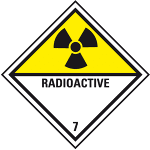 Verpackungskennzeichen Klasse 7D Radioactive, Folie, seewasserbeständig, 100x100mm Bild 1