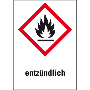Gefahrensymbol Flamme GHS02, entzündlich, Folie, 26x37mm, 12 / Bogen Bild 1