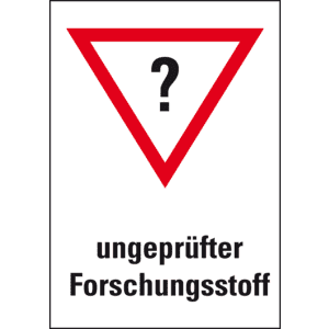 Gefahrensymbol Fragezeichen, ungeprüfter Forschungsstoff, Folie, 26x37mm, 12 / Bogen Bild 1