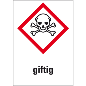 Gefahrensymbol Totenkopf mit gekreuzten Knochen GHS06, giftig, Folie, 26x37mm, 12 / Bogen Bild 1