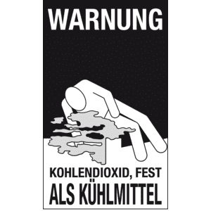 Verpackungskennzeichen für Kühlmittel, Kohlendioxid fest, DE, Folie, seewasserbeständig, 150x250mm Bild 1