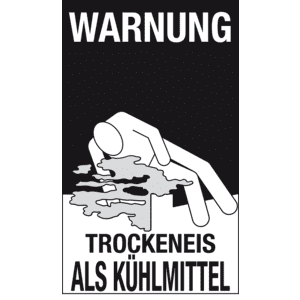 Verpackungskennzeichen für Kühlmittel, Trockeneis, DE, Folie, seewasserbeständig, 150x250mm Bild 1