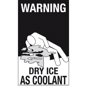 Verpackungskennzeichen für Kühlmittel, Dry ICE, EN, Folie, seewasserbeständig, 150x250mm Bild 1