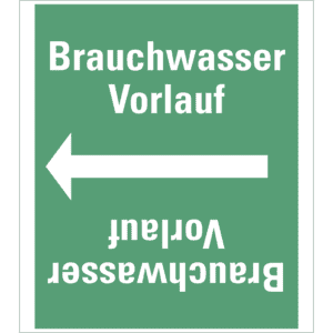 Rohrleitungsband Brauchwasser Vorlauf, praxisbewährt, ab Ø 50mm, grün/weiß, 33m/Rolle Bild 1