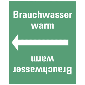 Rohrleitungsband Brauchwasser warm, praxisbewährt, ab Ø 50mm, grün/weiß, 33m/Rolle Bild 1