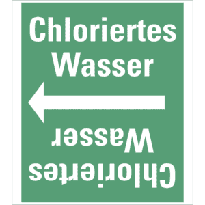Rohrleitungsband Chloriertes Wasser, praxisbewährt, ab Ø 50mm, grün/weiß, 33m/Rolle Bild 1