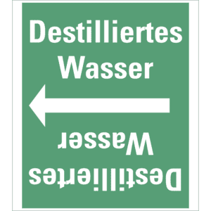Rohrleitungsband Destilliertes Wasser, praxisbewährt, ab Ø 50mm, grün/weiß, 33m/RO Bild 1