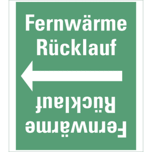 Rohrleitungsband Fernwärme Rücklauf, praxisbewährt, ab Ø 50mm, grün/weiß, 33m/Rolle Bild 1