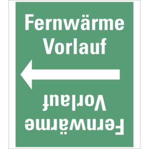 Rohrleitungsband Fernwärme Vorlauf, praxisbewährt, ab Ø 50mm, grün/weiß, 33m/Rolle Bild 1