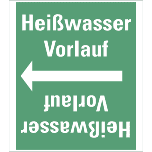 Rohrleitungsband Heißwasser Vorlauf, praxisbewährt, ab Ø 50mm, grün/weiß, 33m/Rolle Bild 1