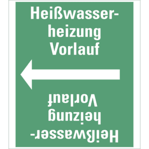 Rohrleitungsband Heißwasserheizung Vorlauf, praxisbewährt, ab Ø 50mm, grün/weiß, 33m/RO Bild 1