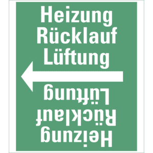 Rohrleitungsband Heizung Rücklauf Lüftung, praxisbewährt, ab Ø 50mm, grün/weiß, 33m/Rolle Bild 1