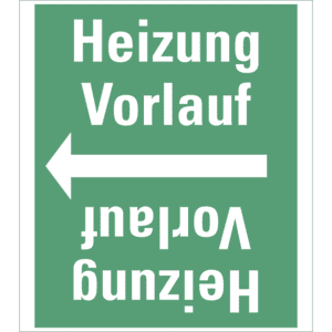 Rohrleitungsband Heizung Vorlauf, praxisbewährt, ab Ø 50mm, grün / weiß, 33m / Rolle Bild 1