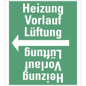 Rohrleitungsband Heizung Vorlauf Lüftung, praxisbewährt, ab Ø 50mm, grün/weiß, 33m/Rolle Bild 1