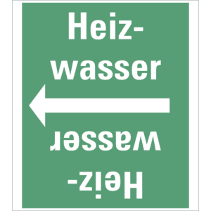 Rohrleitungsband Heizwasser, praxisbewährt, ab Ø 50mm, grün / weiß, 33m / Rolle Bild 1