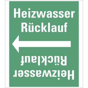 Rohrleitungsband Heizwasser Rücklauf, praxisbewährt, ab Ø 50mm, grün/weiß, 33m/Rolle Bild 1