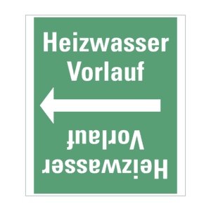 Rohrleitungsband Heizwasser Vorlauf, praxisbewährt, ab Ø 50mm, grün/weiß, 33m/Rolle Bild 1