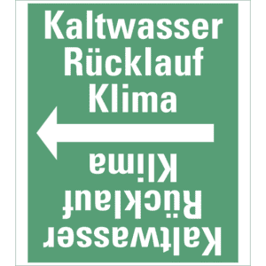 Rohrleitungsband Kaltwasser Rücklauf Klima, praxisbewährt, ab Ø 50mm, grün/weiß, 33m/RO Bild 1