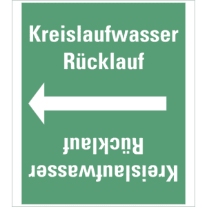 Rohrleitungsband Kreislaufwasser Rücklauf, praxisbewährt, ab Ø 50mm, grün/weiß, 33m/Rolle Bild 1