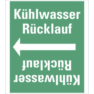 Rohrleitungsband Kühlwasser Rücklauf, praxisbewährt, ab Ø 50mm, grün/weiß, 33m/Rolle Bild 1