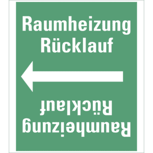 Rohrleitungsband Raumheizung Rücklauf, praxisbewährt, ab Ø 50mm, grün/weiß, 33m/Rolle Bild 1