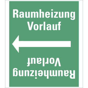 Rohrleitungsband Raumheizung Vorlauf, praxisbewährt, ab Ø 50mm, grün/weiß, 33m/Rolle Bild 1