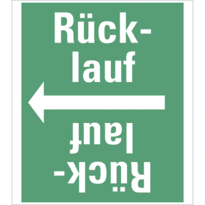 Rohrleitungsband Rücklauf, praxisbewährt, ab Ø 50mm, grün / weiß, 33m / Rolle Bild 1