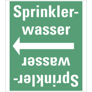 Rohrleitungsband Sprinklerwasser, praxisbewährt, ab Ø 50mm, grün / weiß, 33m / Rolle Bild 1