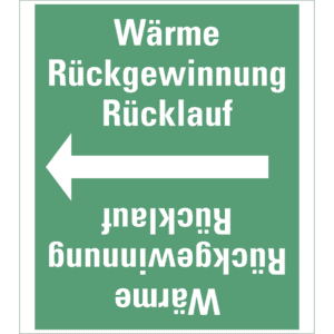 Rohrleitungsband Wärme Rückgewinnung Rücklauf, praxisbewährt, ab Ø 50mm, grün/weiß, 33m/RO Bild 1